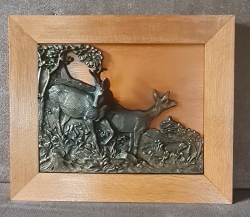 Altes jagd relief bild reh - altes,